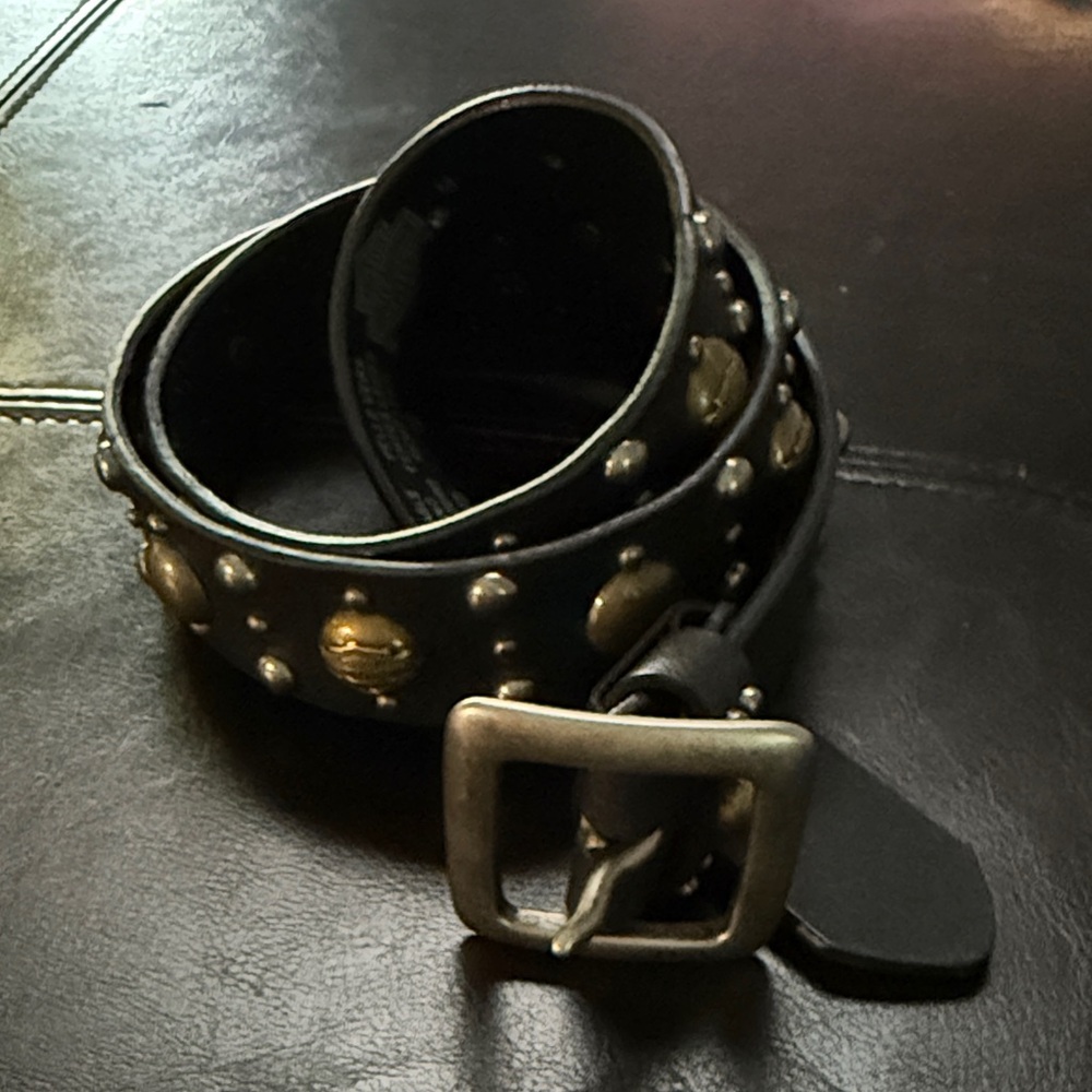Harley Davidson Black Studded Leather Belt